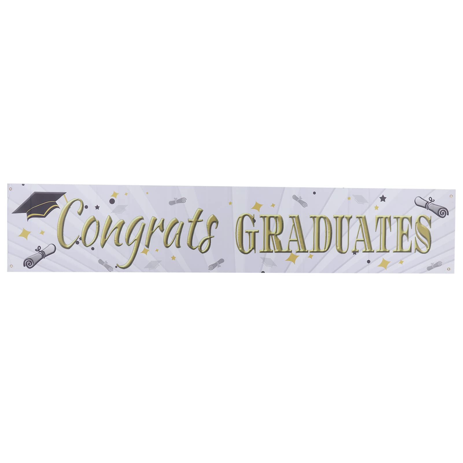 Graduation Banner with 4 Grommets - 250x49cm Large Graduation Party Decor for High School & College Celebrations - Perfect for Graduation Ceremonies, Photo Backdrops & Wall Decor
