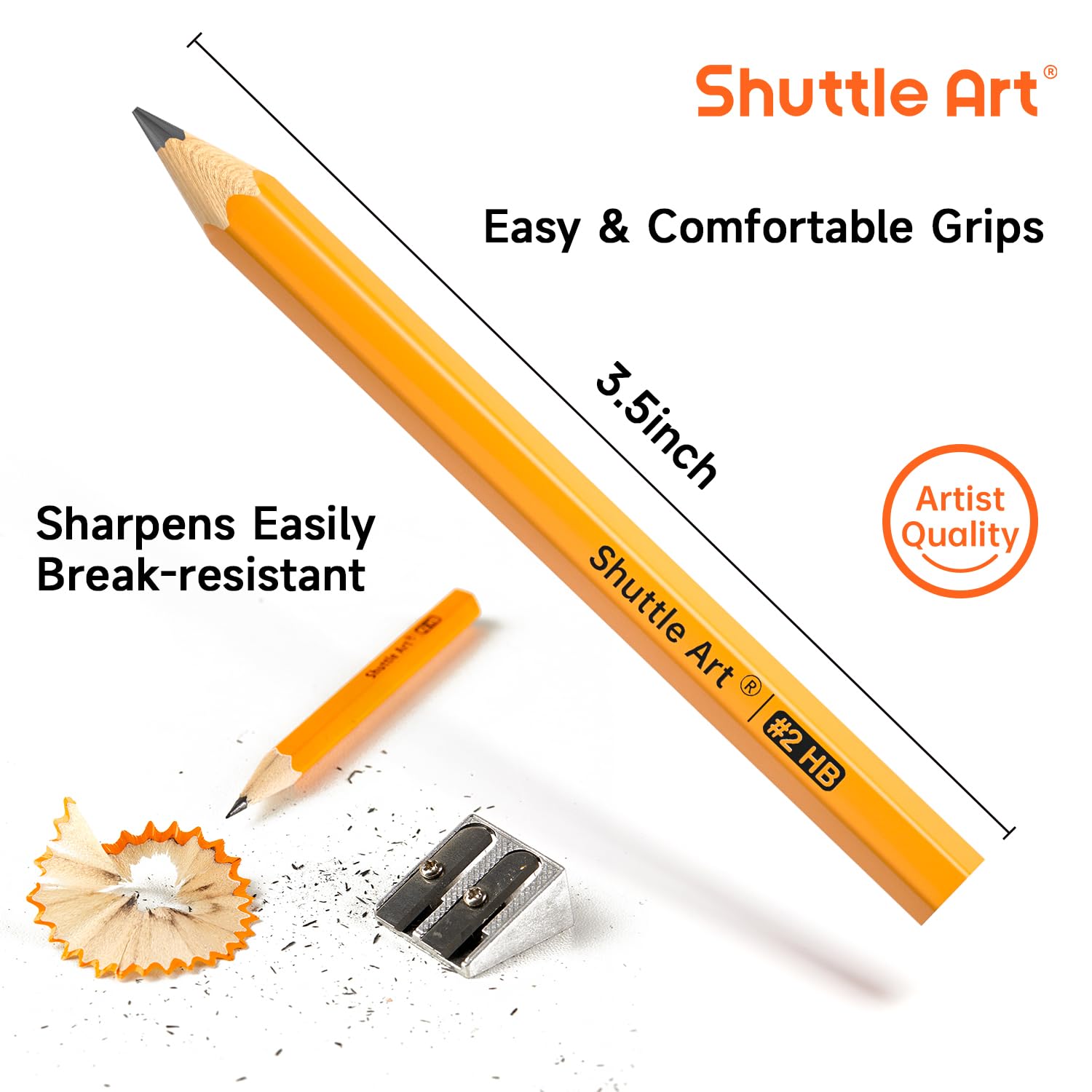 Shuttle Art 900 Pack #2 HB Golf Pencils - Bulk Wood-Cased 3.5