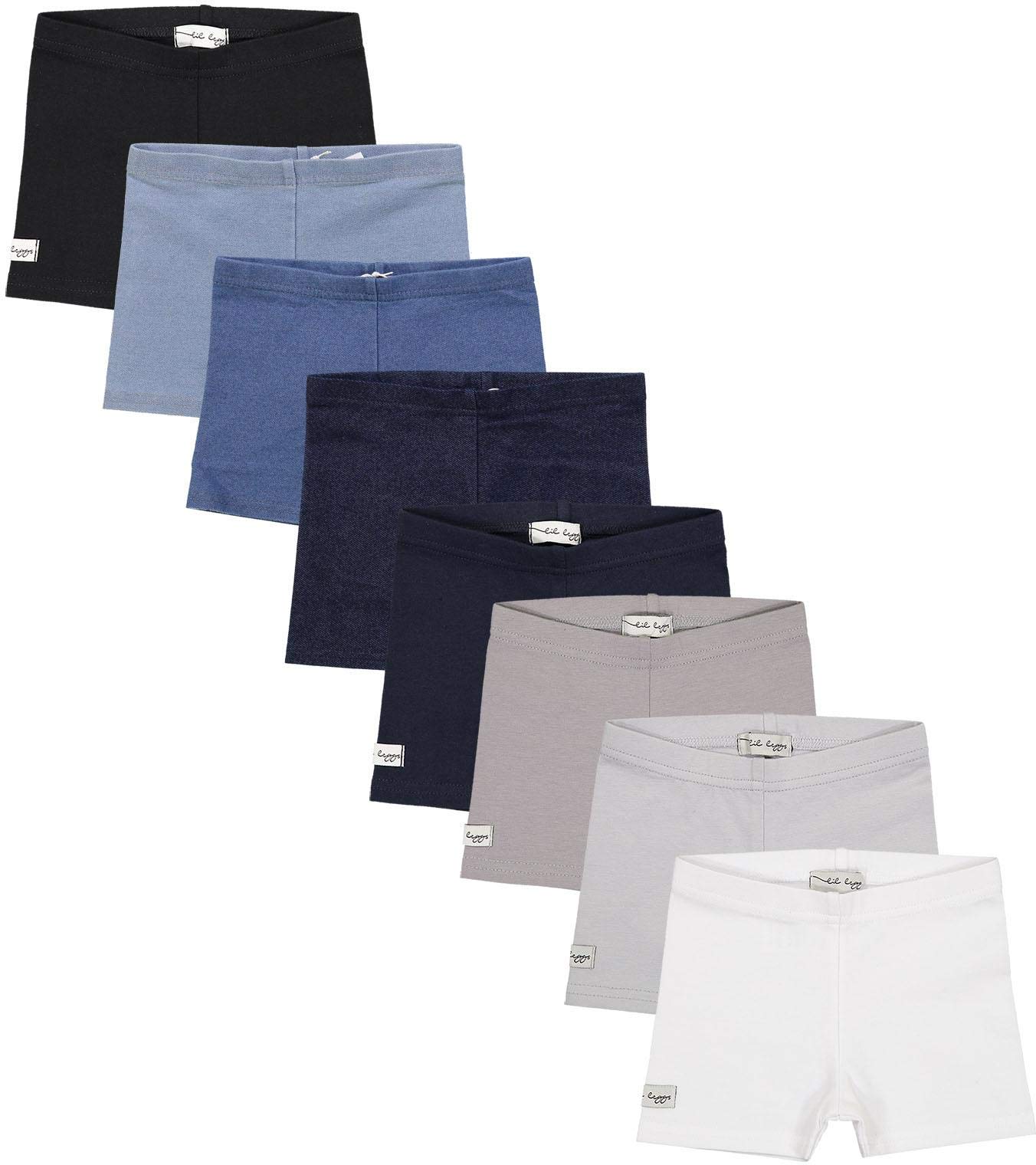 **Lil Legs Unisex Baby Toddler Biker Shorts & Leggings - Blue Jean, 2T | Soft Stretch Comfort for Playtime, Daycare & Outdoor Activities**