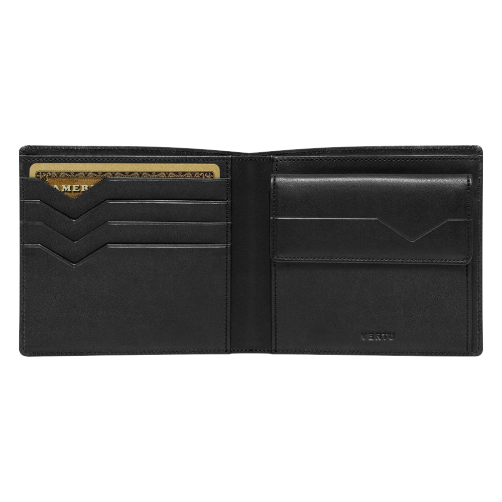 VERTU Card Wallet - Premium Black Calf Leather Slim Wallet for Men & Women | RFID Blocking | Perfect for Business, Travel & Everyday Use