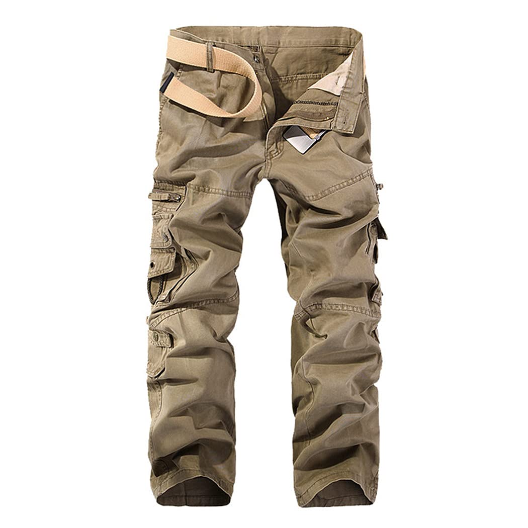 Men's Cargo Pants for Autumn - Straight Fit Casual Tactical Pants with Multiple Pockets | Military Style Outdoor Travel Hiking Work Pants for Adventure & Daily Wear