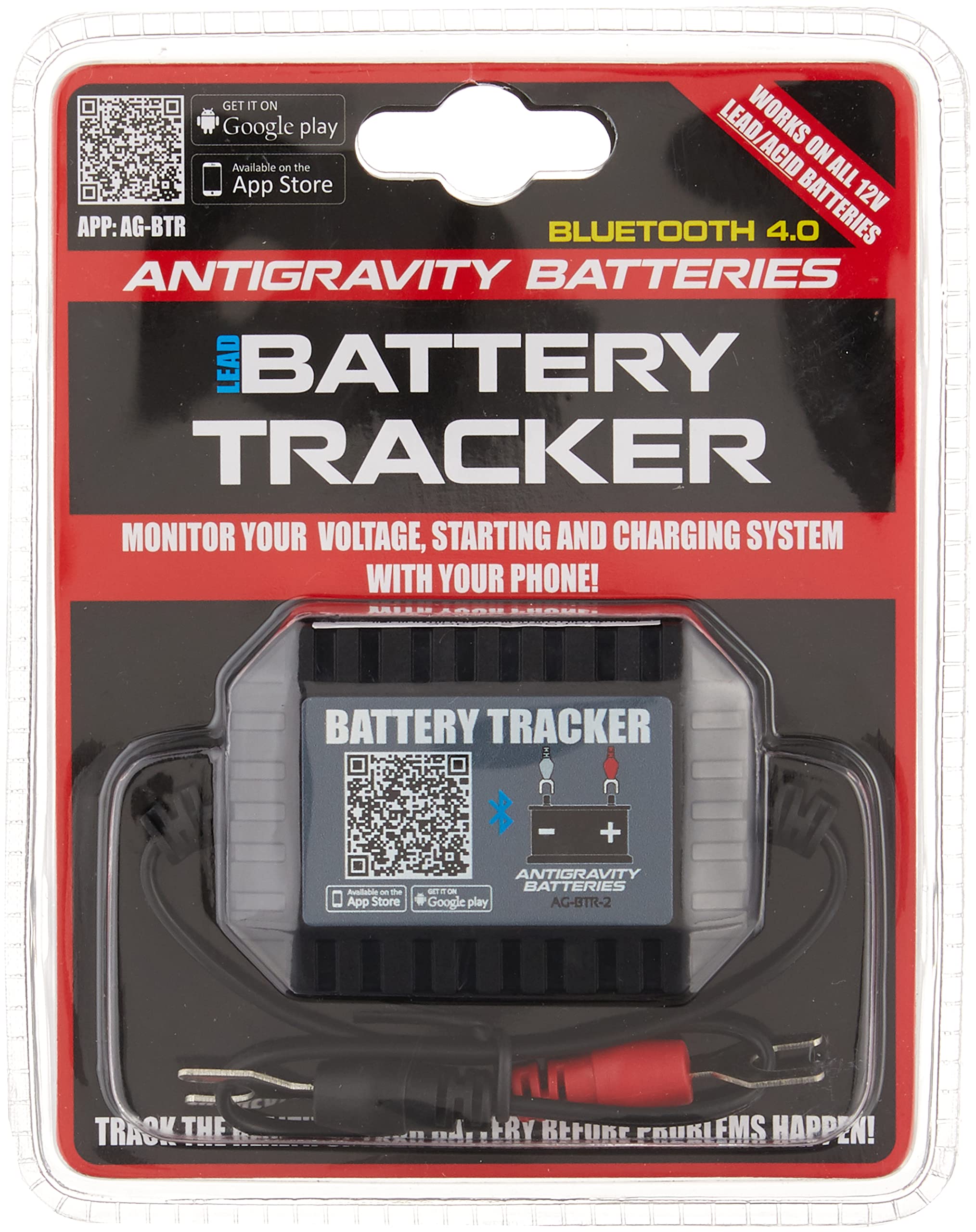 BTR-2 Bluetooth Battery Monitor for 12V Lead Acid Car Batteries - Real-Time Voltage, Cranking & Charging Tracking System | Perfect for RV, Boat, Motorcycle & Vehicle Maintenance