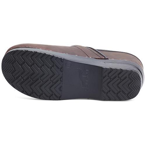 DANSKO Professional Men's Clogs - Antique Brown Leather Slip-Resistant Work Shoes for Nurses, Chefs & Healthcare Workers