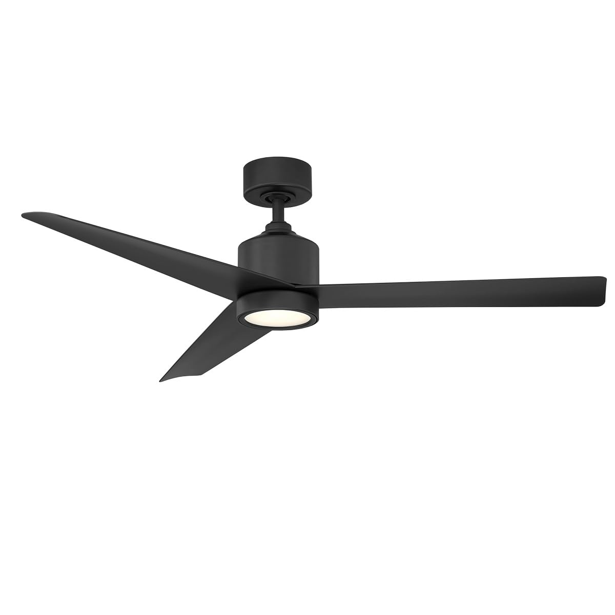 Lotus Smart 54in Matte Black 3-Blade Ceiling Fan with 3000K LED Light Kit, Remote Control, Alexa & Google Assistant Compatible, Ideal for Living Room, Bedroom, and Patio
