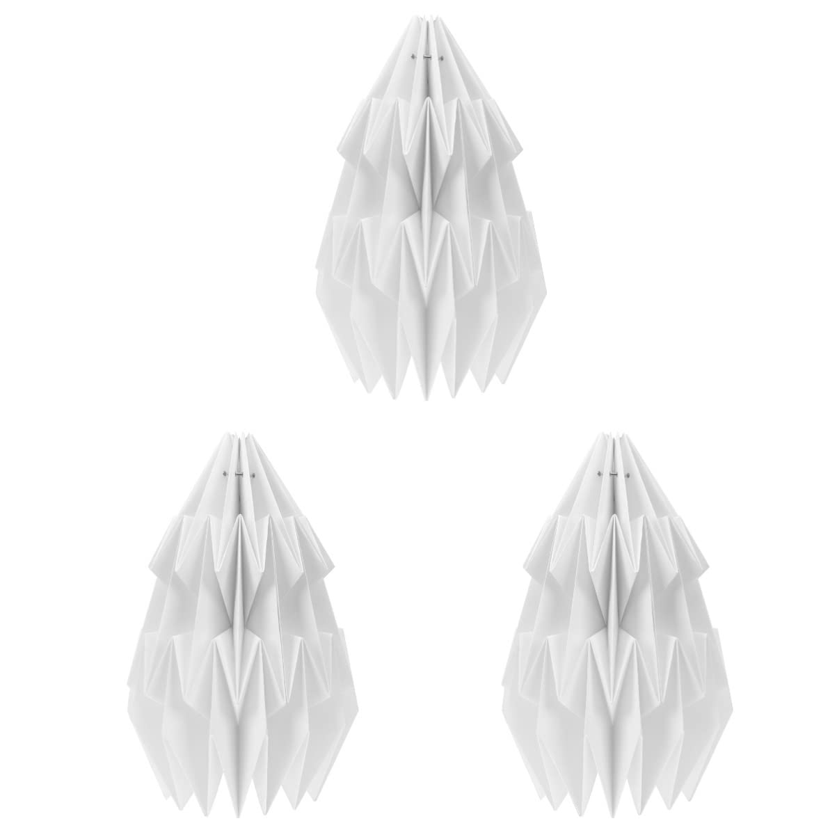 Uonlytech Set of 3 Modern Paper Lantern Lampshades - Foldable Floor & Table Lamp Shades for Bedroom, Living Room, and Outdoor Decor