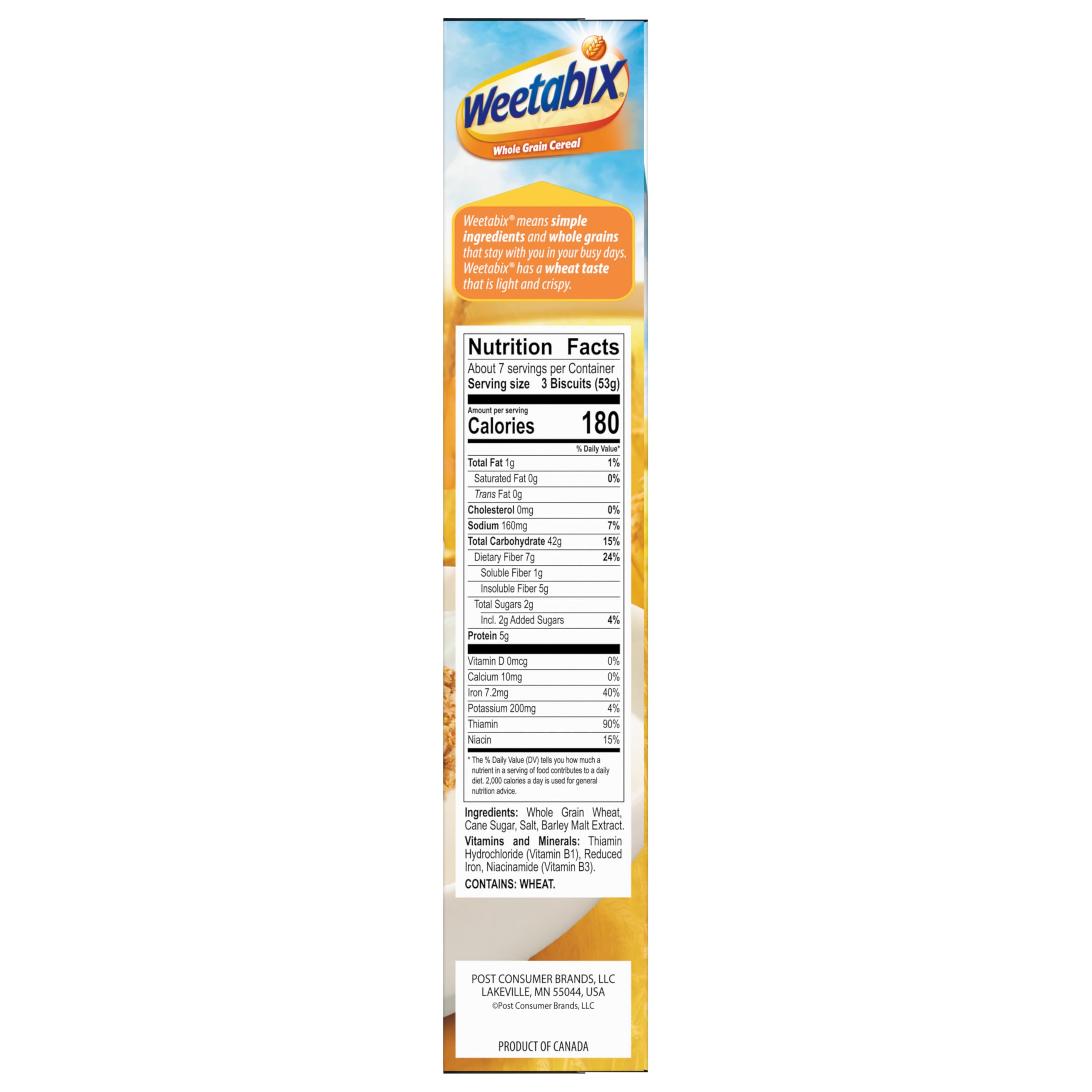 Weetabix Whole Grain Wheat Biscuits - Lightly Sweetened Breakfast Cereal, Healthy Snack, 14oz Box - Perfect for Breakfast Bowls, Yogurt Topping & On-the-Go Snacking