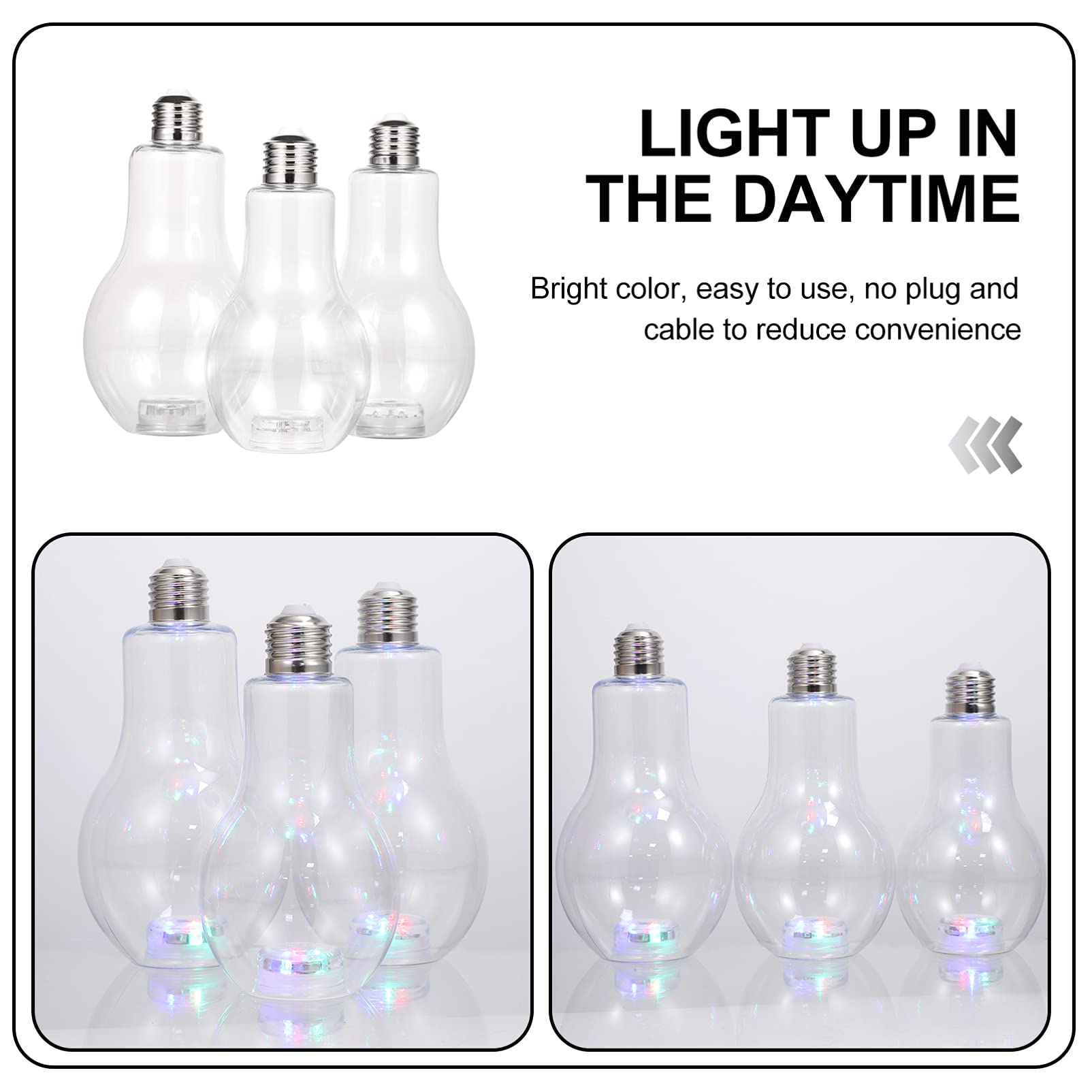 Balacoo 1 Set Desktop Fish Tank with LED Light - Mini Glass Vase for Flowers, Decorative Bulb Bottle & Landscape Decor - Perfect for Home Office Desk, Dorm Room, and Gift Giving