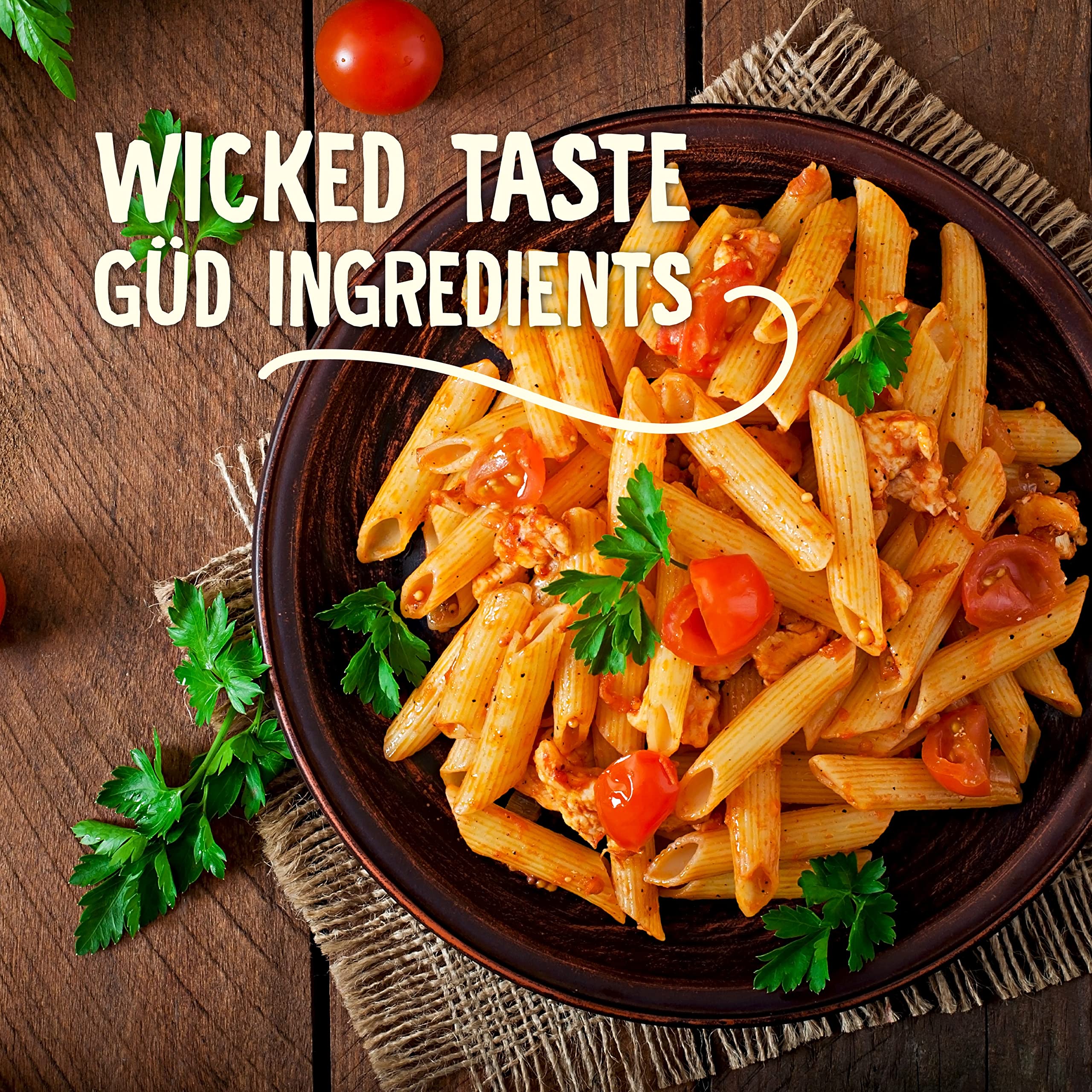 WickedGud 2X High Fiber Penne & Fusilli Pasta Combo - Durum Wheat Semolina, Brown Rice & Red Lentils Pasta | No Maida | Healthy Gluten-Free Diet Pasta (400g x 2) | Perfect for Vegan Meals, Weight Loss & Italian Cuisine