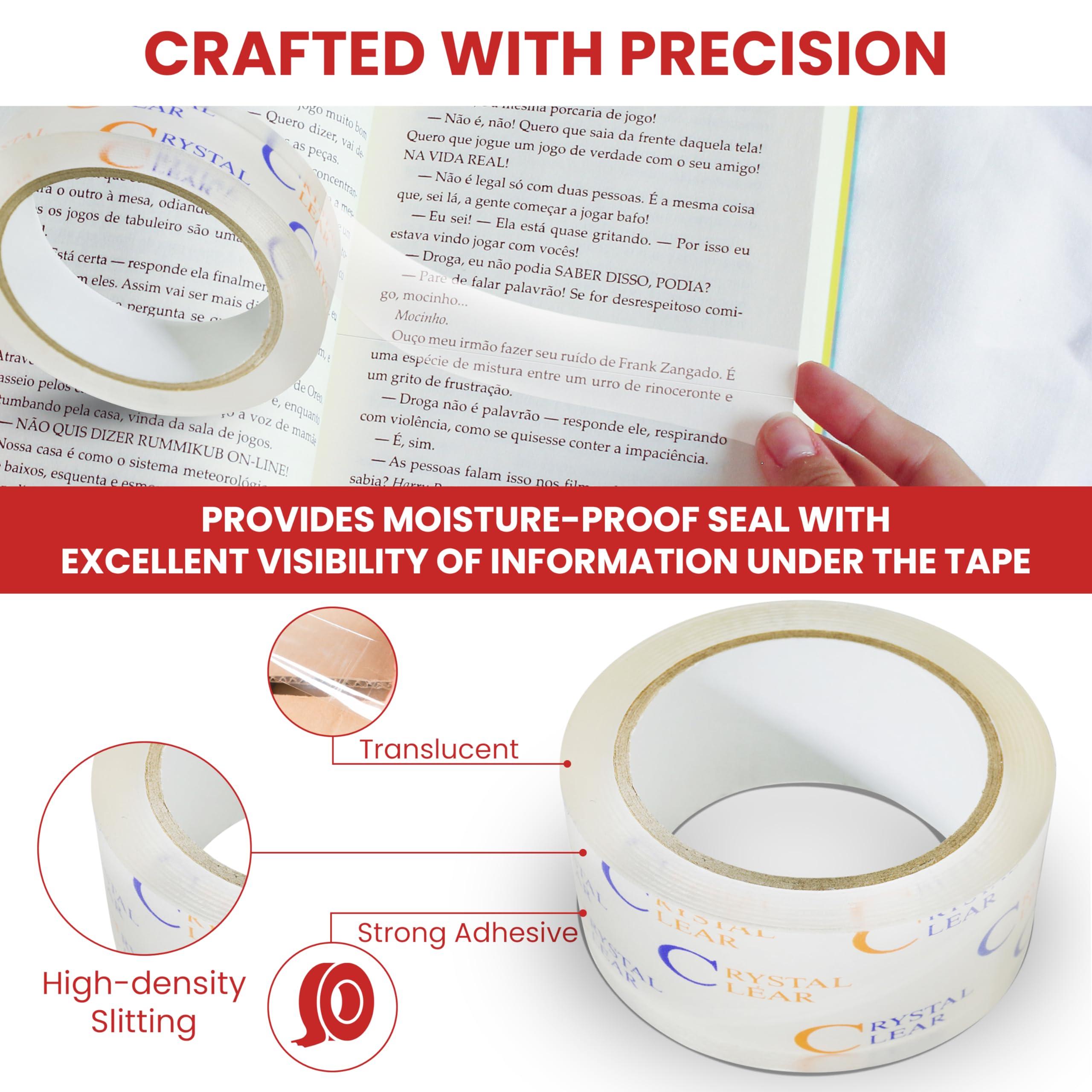 GGR Supplies T.R.U. LP-20CC Clear Book Repair Label Protection Tape - 4 Inch x 72 Yards (18 Pack) - Ideal for Library, Office & School Document Preservation