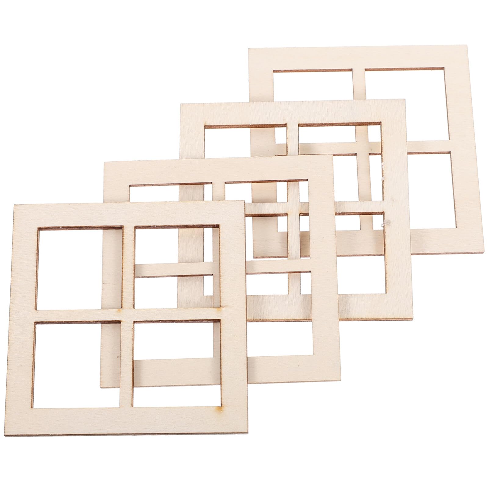 16pcs 1:12 Scale Wooden Dollhouse Windows - Miniature Window Frames for Dollhouse Furniture Accessories | Perfect for DIY Dollhouse Projects, Model House Decor & Miniature Collectors