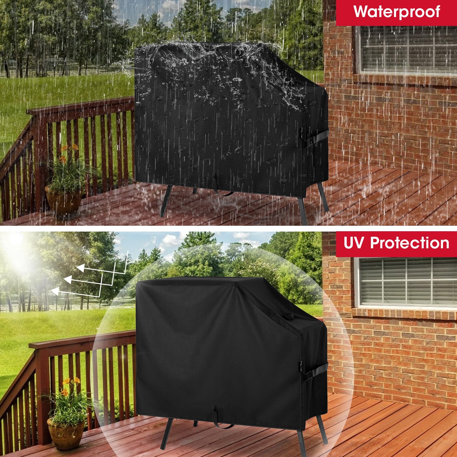 Unicook Heavy Duty Waterproof BBQ Grill Cover for Blackstone 22 & 17 Inch Griddles with Hood & Stand - Sealed Seam Outdoor Cooking Protection - Perfect for Backyard Grilling, Camping & Tailgating Parties