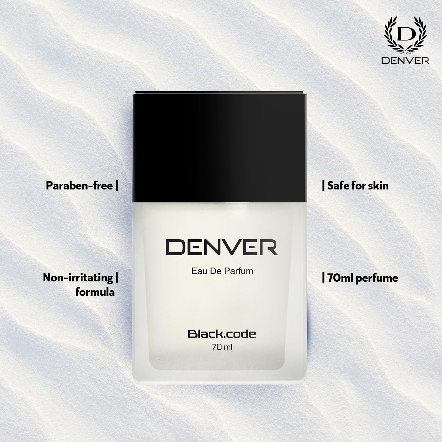 DENVER Black Code Cologne for Men - 70ML Eau de Parfum | Premium Long Lasting Fragrance | Day & Night Wear, Office & Date Night Scent