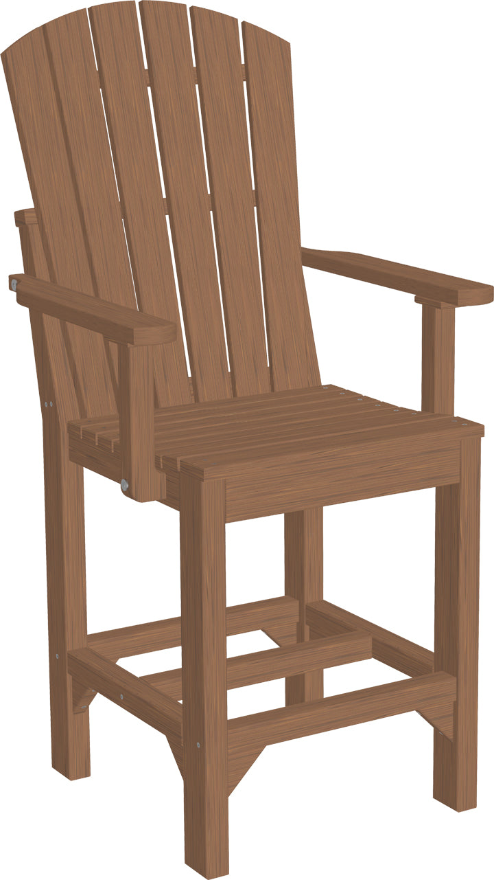 Premium Adirondack Arm Chair - Counter Height Bar Stool for Outdoor & Indoor Use - Perfect for Patio, Deck, Poolside, and Garden Relaxation