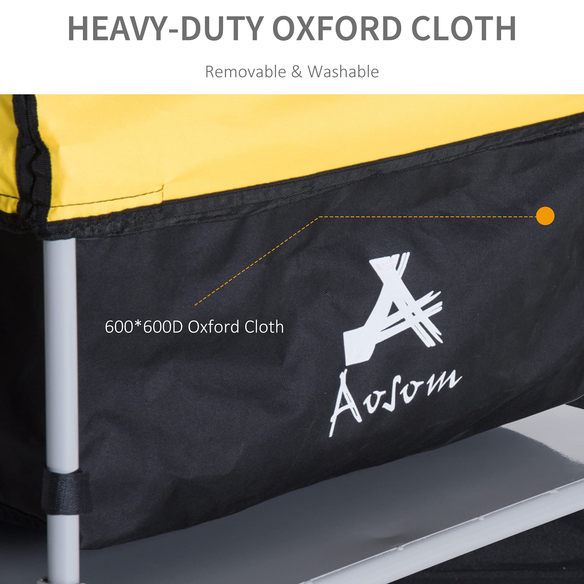 Aosom 2-Wheel Bicycle Cargo Trailer with Removable Cover - Heavy Duty Bike Luggage Wagon for Camping, Groceries & Outdoor Adventures
