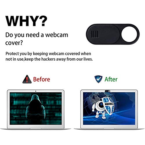 Carerina 12-Pack Ultra Thin Webcam Cover Slider for Laptop, PC, Computer - Black | Privacy Protection for Home Office, Online Meetings & Remote Work