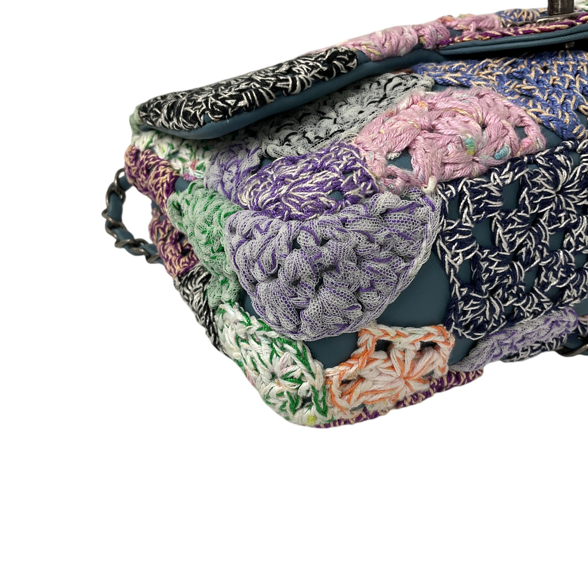 Chanel Blue Multi Paris Seoul Crochet and Lambskin Medium Flap Bag - Luxury Designer Handbag for Women, Perfect for Parties, Travel & Everyday Use