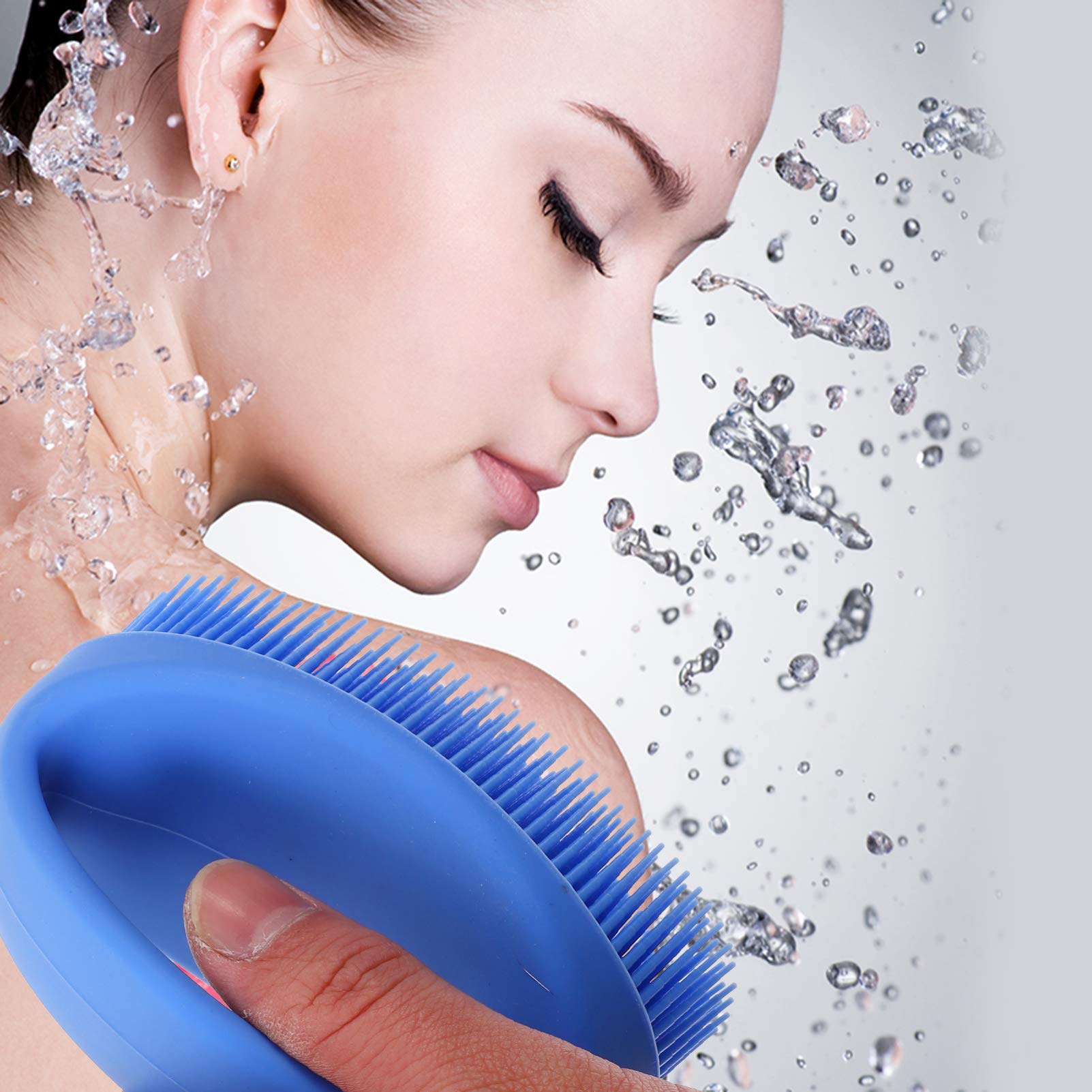 Exfoliating Silicone Bath Brush - Handheld Body Scrubber for Shower & Spa - Gentle Skin Cleansing & Massage - Perfect for Back, Feet & Sensitive Skin Care