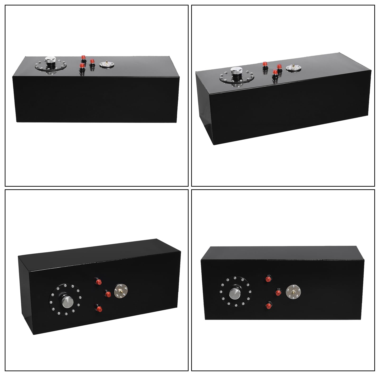 Autoforever 15 Gallon (60L) Universal Aluminum Fuel Tank with Top Feed & Oil Level Sensor - Black | Perfect for Marine, RV, Truck & Off-Road Vehicles