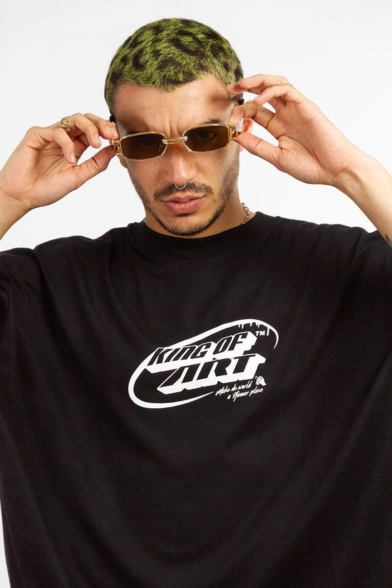 King Of Art AUSTIN Men's T-Shirt - Black Cotton Tee for Casual Wear & Street Style | Z1 Collection