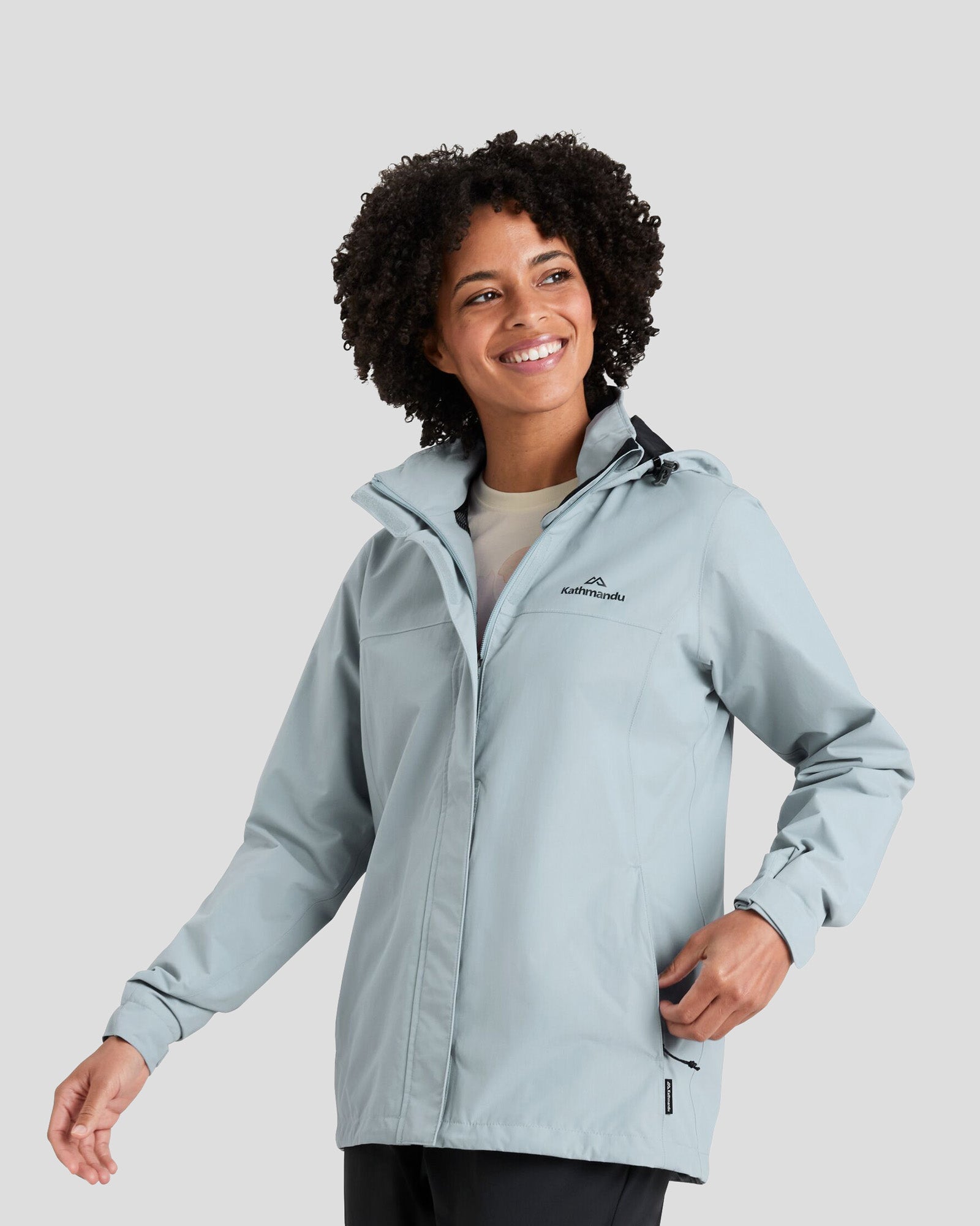 Waterproof Andulo 2-Layer Women's Rain Jacket with Ripple Design - Lightweight Windbreaker for Hiking, Commuting & Outdoor Activities