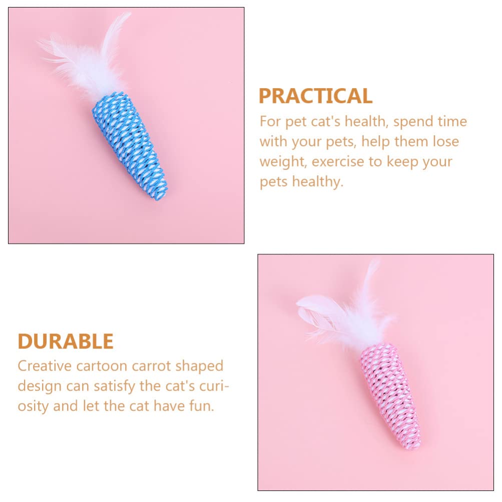 Balacoo 4-Pack Cat Carrot Chew Toys - Dental Chew Ball & Braided Rope Catnip Toys for Kittens and Small Dogs - Interactive Indoor Play, Teething Relief, and Stress Relief for Pets