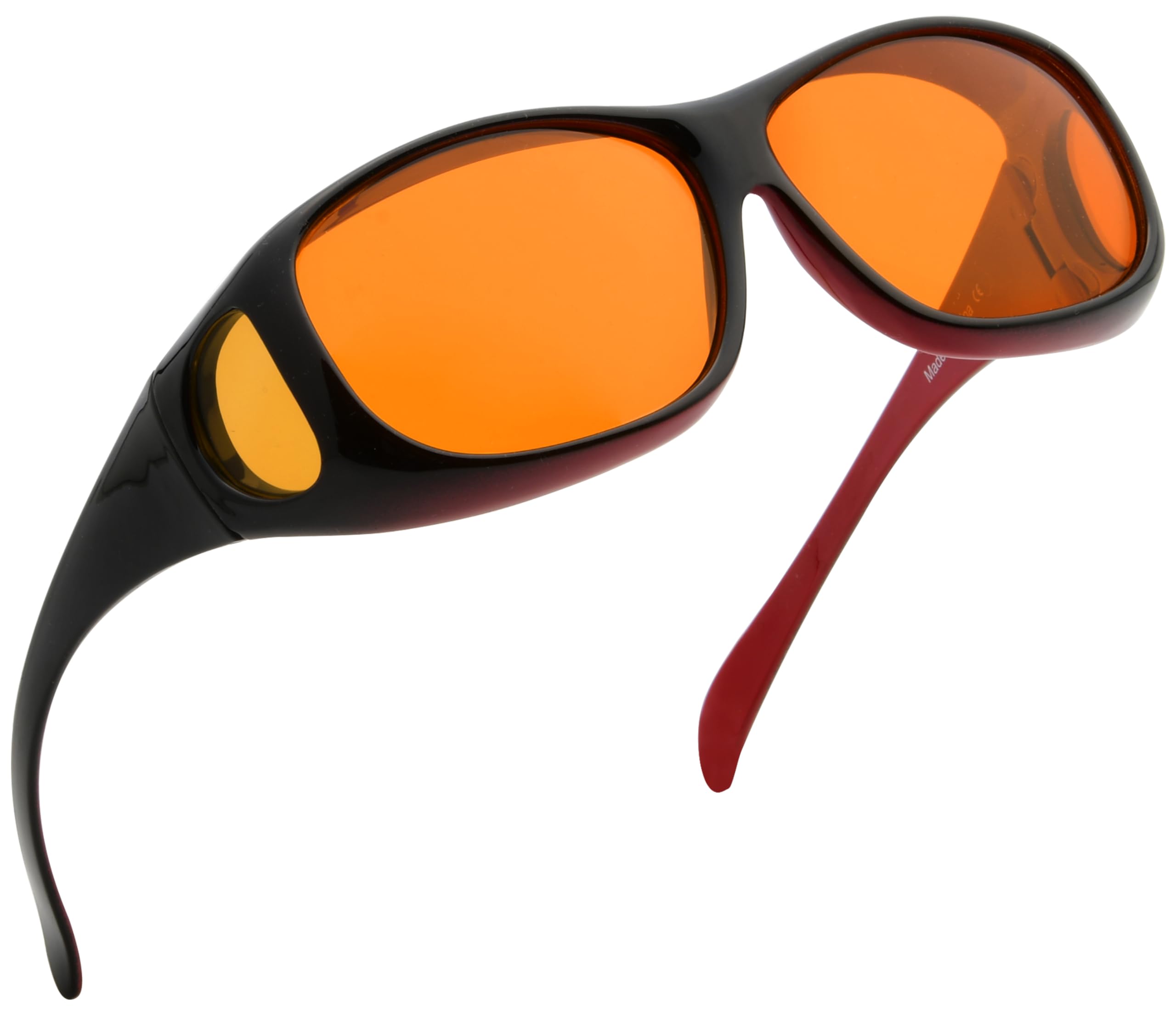 BLUELESS Blue Light Blocking Glasses with Orange Tinted Lenses for Sleep & Eye Strain Relief - Black & Red Frame - Perfect for Nighttime Use, Computer Work, and Digital Screen Protection