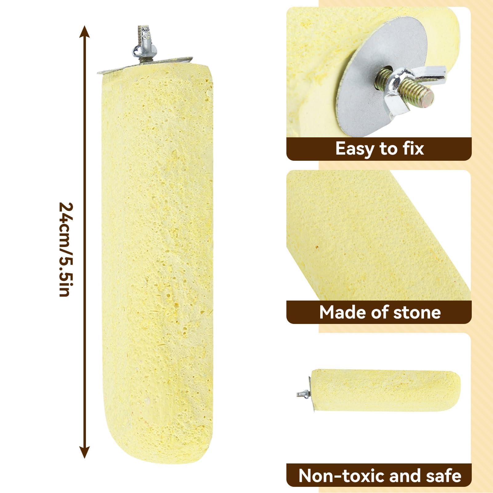 Natural Lava Ledge for Small Pets - Rat, Chinchilla & Bird Chew Toy for Teeth Grinding & Beak Trimming | Cage Accessories for Dental Health & Enrichment | Perfect for Climbing, Chewing & Playtime in Small Animal Habitats