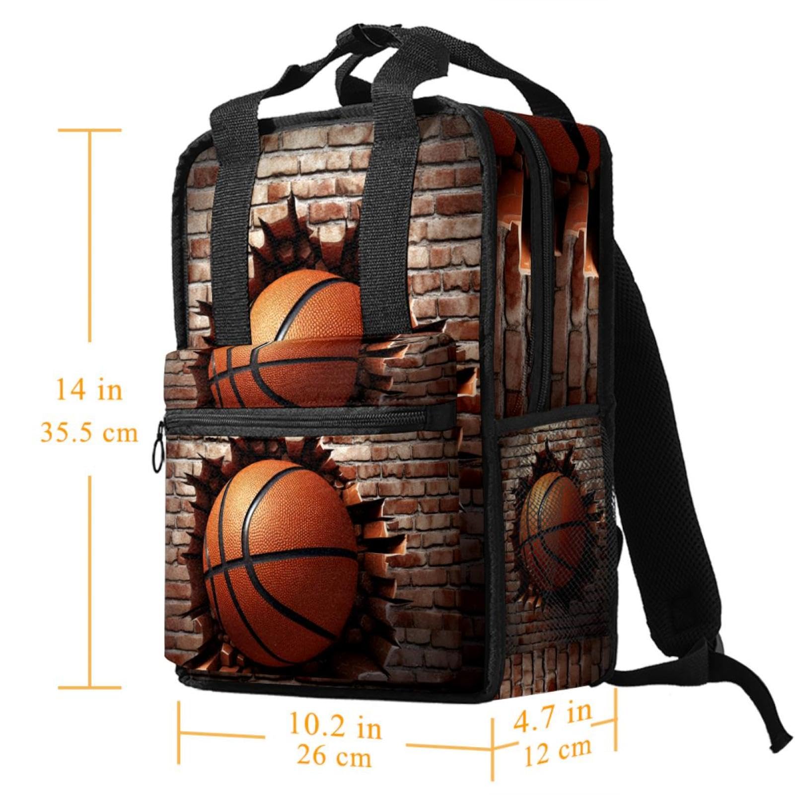 Durable Travel & Work Backpack with Basketball Wall Texture - Perfect for Commuting, Gym, and Outdoor Adventures