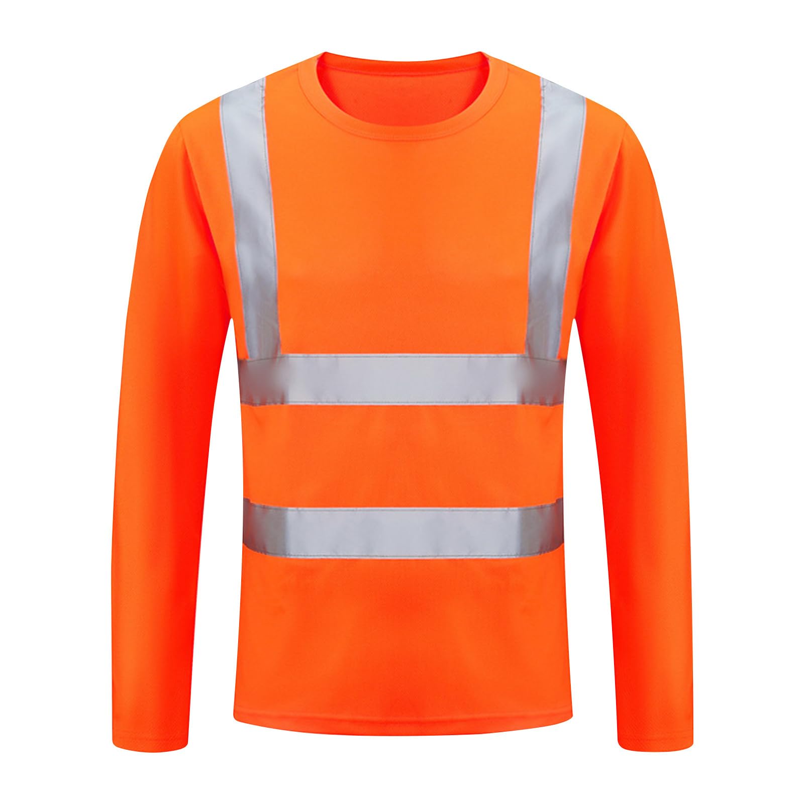 High Visibility Reflective Safety Shirts for Men - Long Sleeve Hi Vis Work T-Shirts for Construction, Road Work & Night Running - ANSI Certified Enhanced Visibility Clothing
