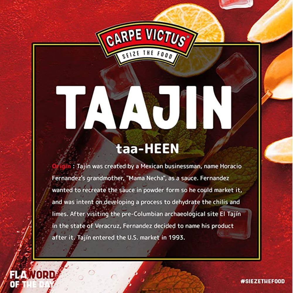 Carpe Victus Tajin Seasoning - 100g | Chili Lime Spice Blend for Fruits, Cocktails, Salads & Snacks | Mexican Spice Mix with Tangy Lemon Flavor | Perfect for Margaritas, Watermelon Slices & Grilled Corn | Authentic Taajin Style Seasoning