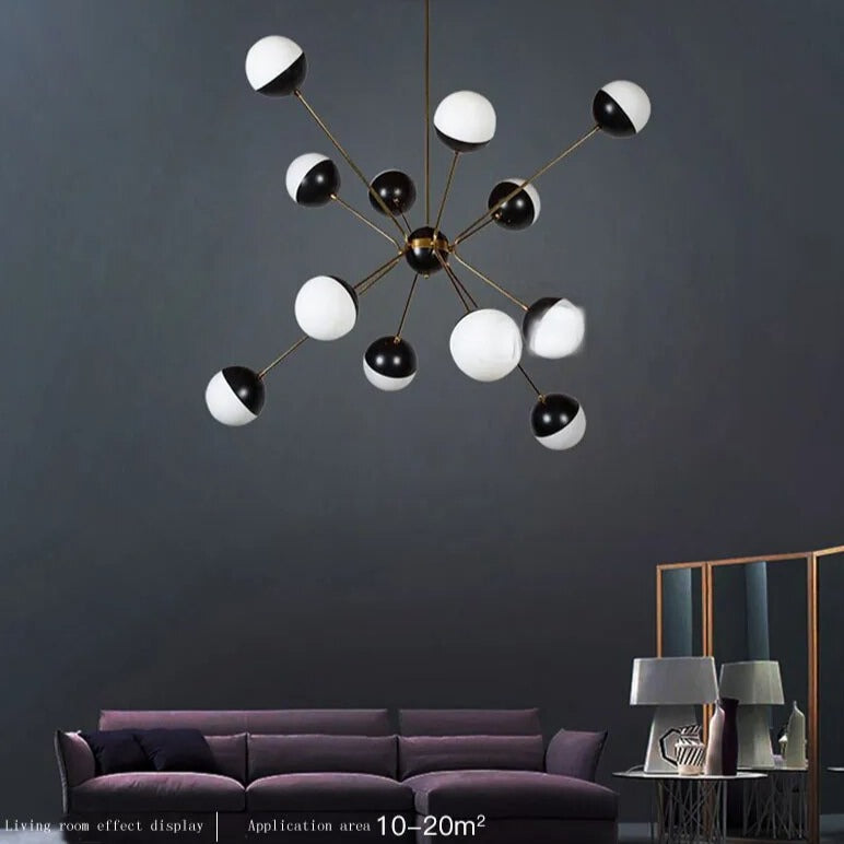 Artistic Orb Modern LED Pendant Light Fixture - Dimmable Hanging Chandelier for Dining Room, Kitchen Island & Bedroom Decor