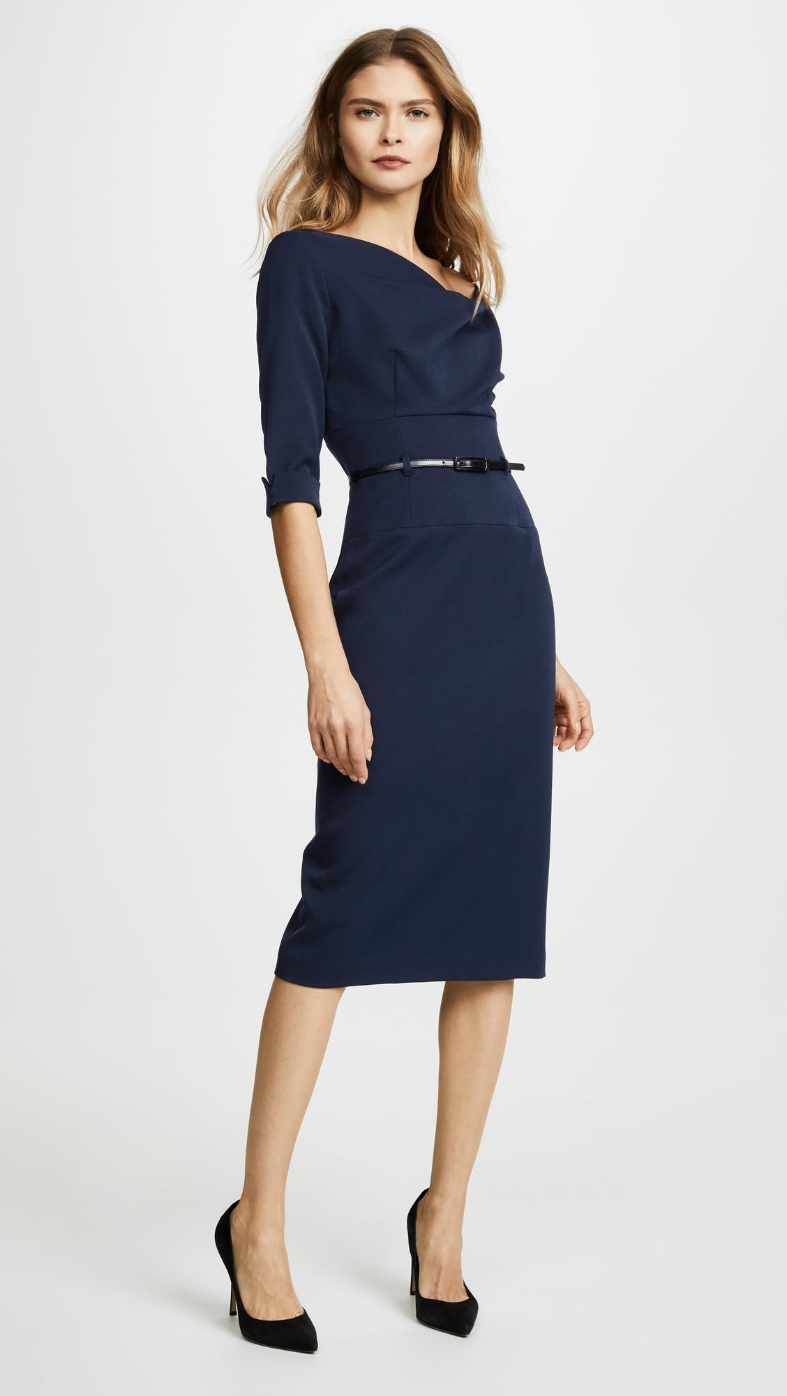 Black Halo Women's 3/4 Sleeve Jackie O Dress - Elegant Office & Cocktail Party Attire for Professional Women