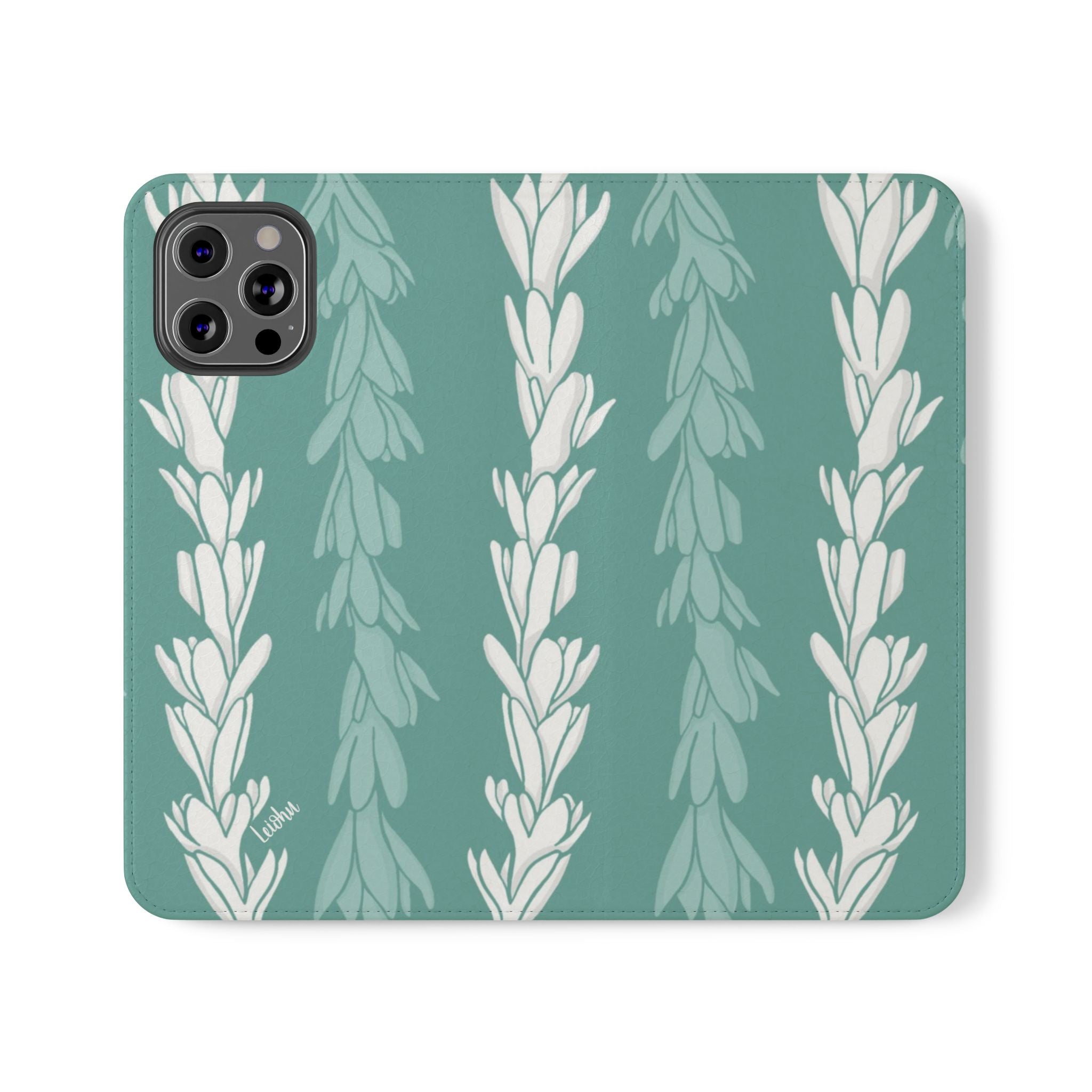 Premium Tuberose Lei Folio Case for iPhone & Samsung - Elegant Floral Design, Slim Protective Cover - Perfect for Weddings, Parties & Hawaiian-Themed Events