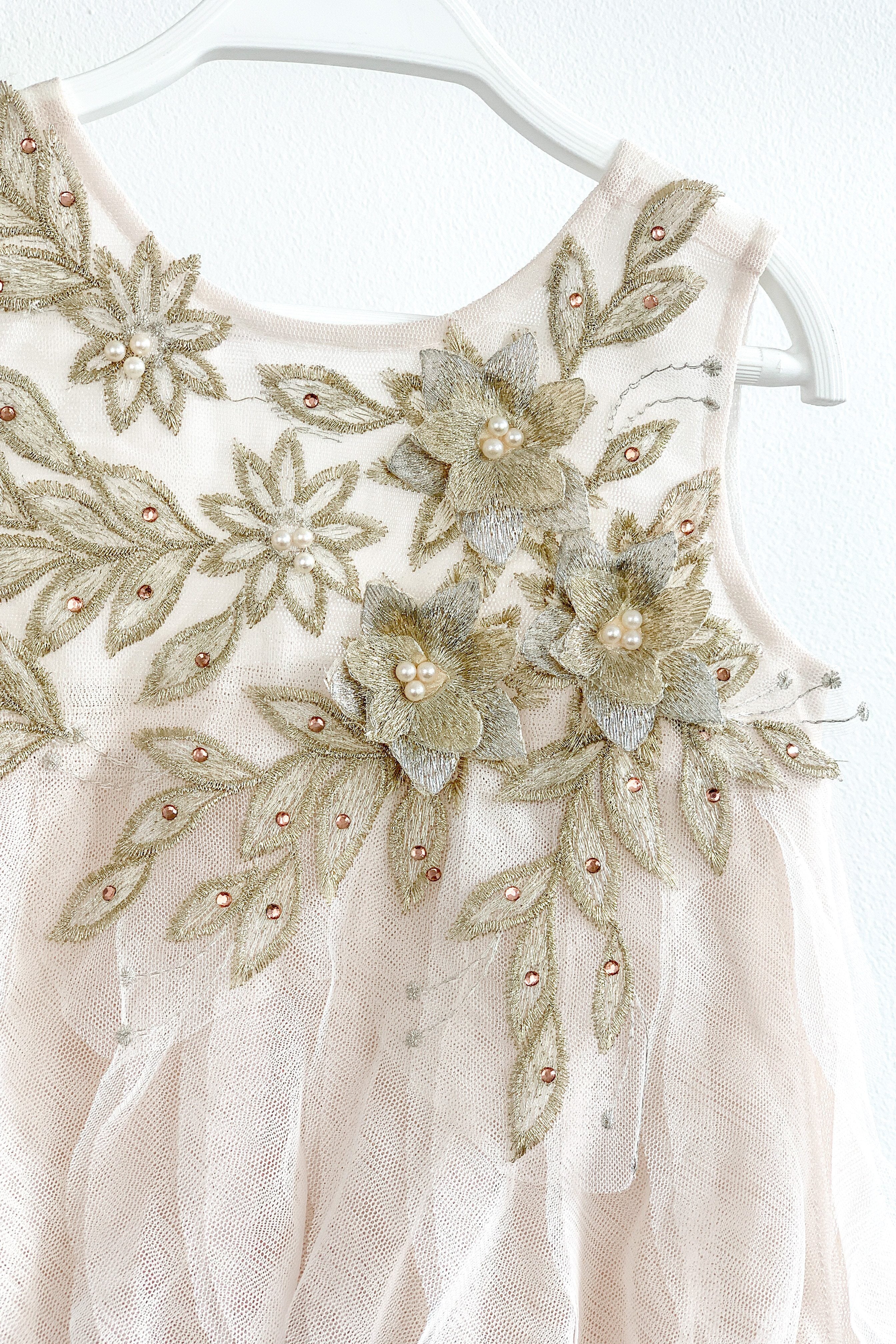Sophie 3D Floral Tulle Dress for Girls - Elegant Party Gown for Weddings, Birthday Celebrations & Special Occasions