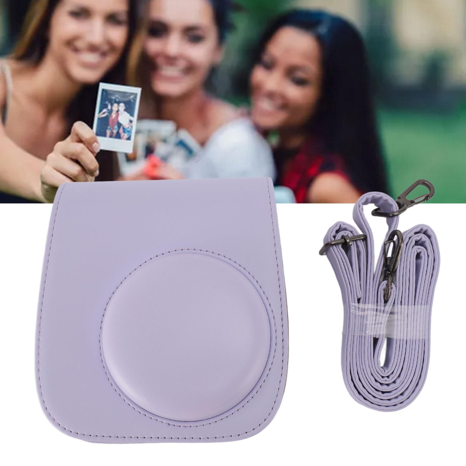 Instax Mini 12 Camera Case Kit with Accessories for Travel & Selfies - Purple