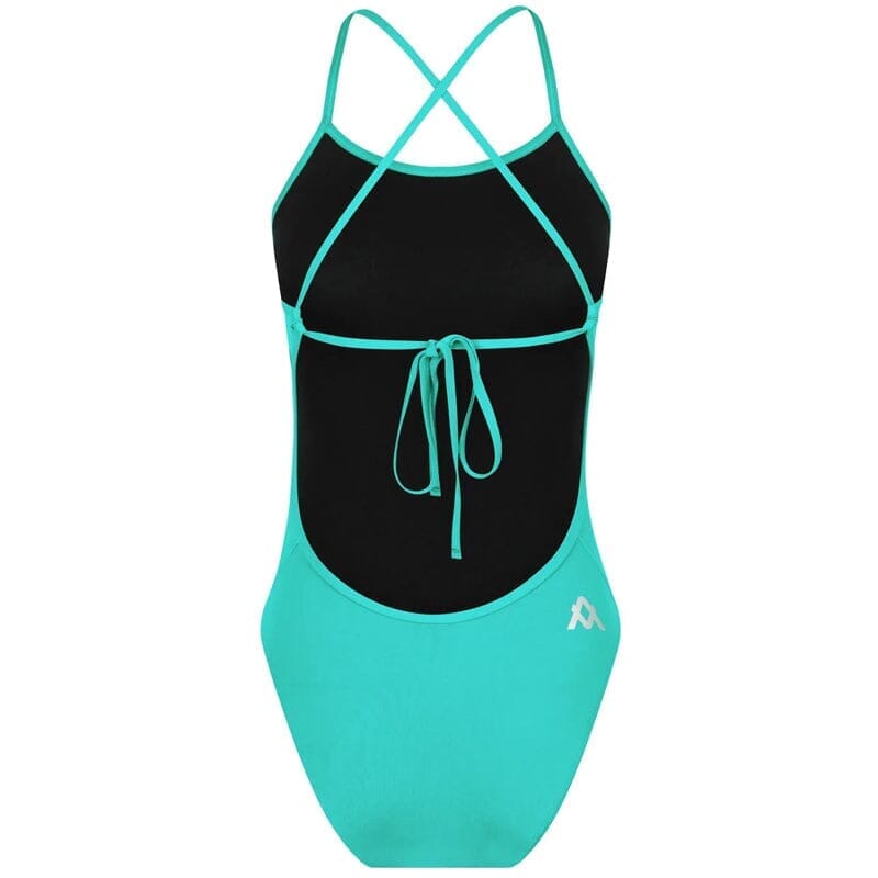 AMANZI Girls Tie Back Swimsuit One Piece - Spearmint Green Bathing Suit for Kids | Beach, Pool & Summer Water Activities