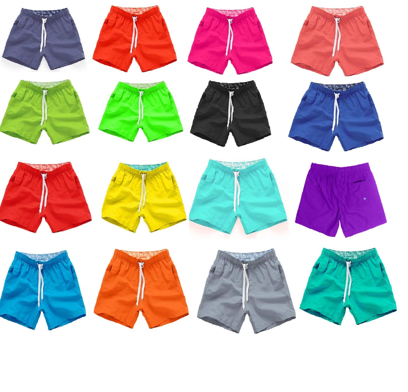 Men's Khaki Shorts & Women's Leopard Print High Waisted Bathing Suits - Boys Swim Trunks & High Waisted Swim Shorts (Red, XXXL) for Beach, Pool & Summer Vacations