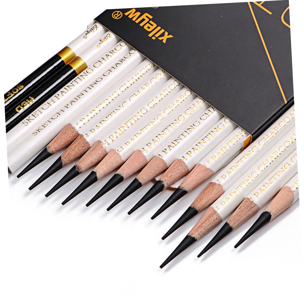 DIYEAH 48-Piece Sketch Pencil Set - Professional Drawing Pencils for Artists (Black & Colored Wooden Pencils) - Perfect for Sketching, Shading, and Art Projects