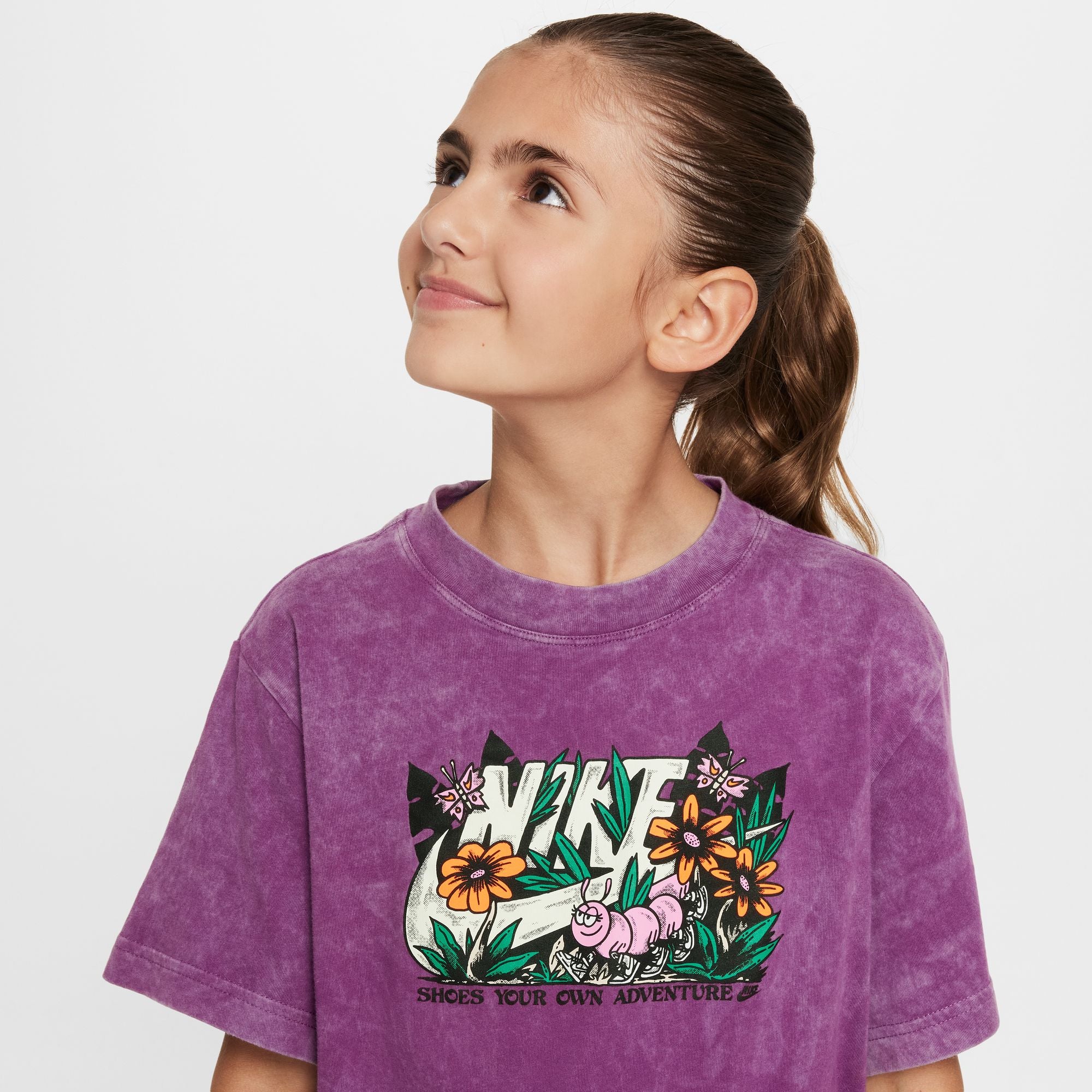 Nike Youth NSW Floral Print T-Shirt for Girls | Trendy Graphic Tee for School, Sports & Casual Wear