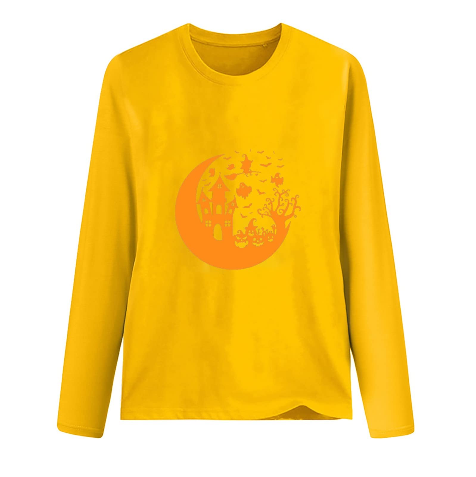 Halloween Costume T-Shirt for Women & Baby - Casual Round Neck Long Sleeve Printed Shirt | Perfect for Halloween Parties, Family Matching Outfits & Spooky Season Photoshoots