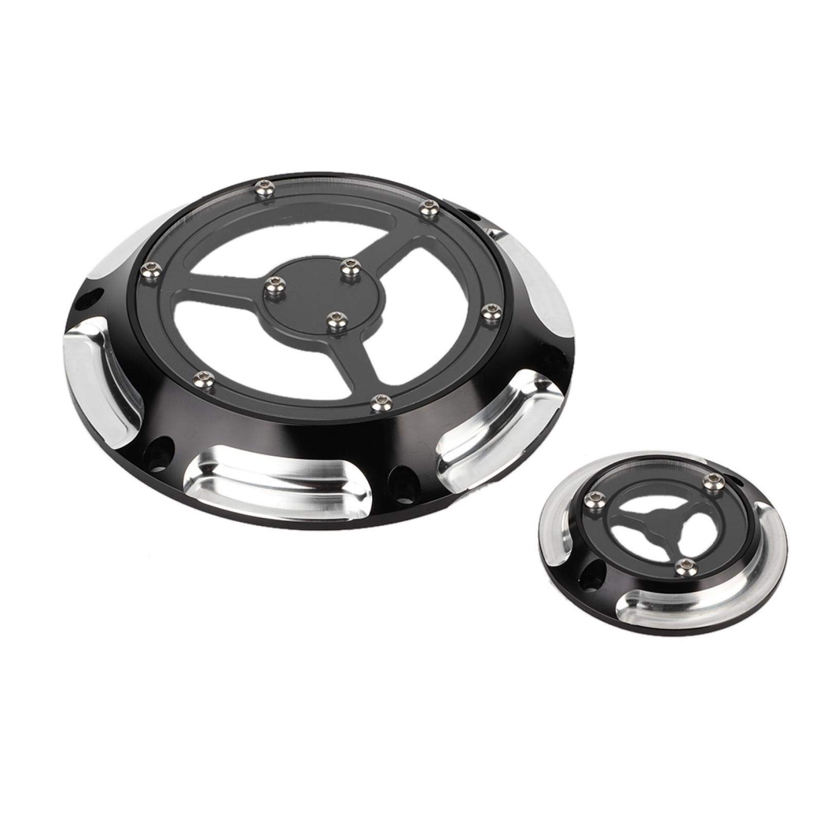 **Premium Aluminum Motorcycle Timer Cover Set - Fit for Harley Davidson XL XR 883 & 1200 - Black & Silver Derby Timing Covers - Durable Protection for Engine & Performance (Ideal for Racing, Custom Builds & Daily Riding)**