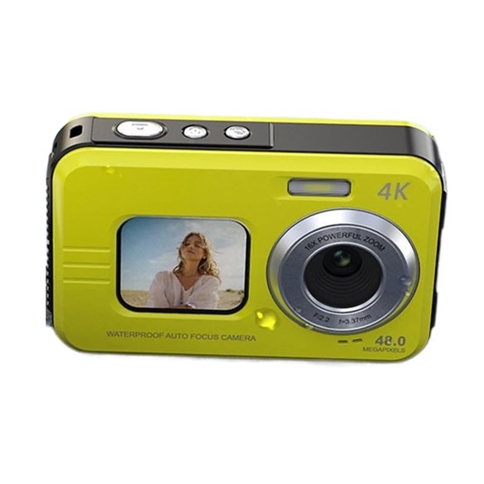 MZZYG 4K Action Camera with Dual Screens, Waterproof Sports Camera, Anti-Shake HD Video for Driving, Cycling, Vlogging & Outdoor Adventures (Blue, Camera Only)
