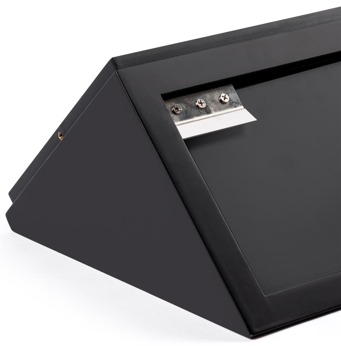 Displays2go Wall Wedge Shelf Pedestal - Acrylic & MDF Construction in Black with Clear Finish (DCWWDG8BK) | Perfect for Retail Displays, Home Decor, and Office Organization