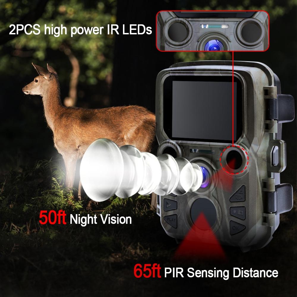 12MP HD 1080p Mini Hunting Camera with Night Vision - Trail Game Camera for Wildlife Monitoring, Hunting, and Outdoor Security Surveillance - Perfect for Backyard, Forest, and Trail Tracking