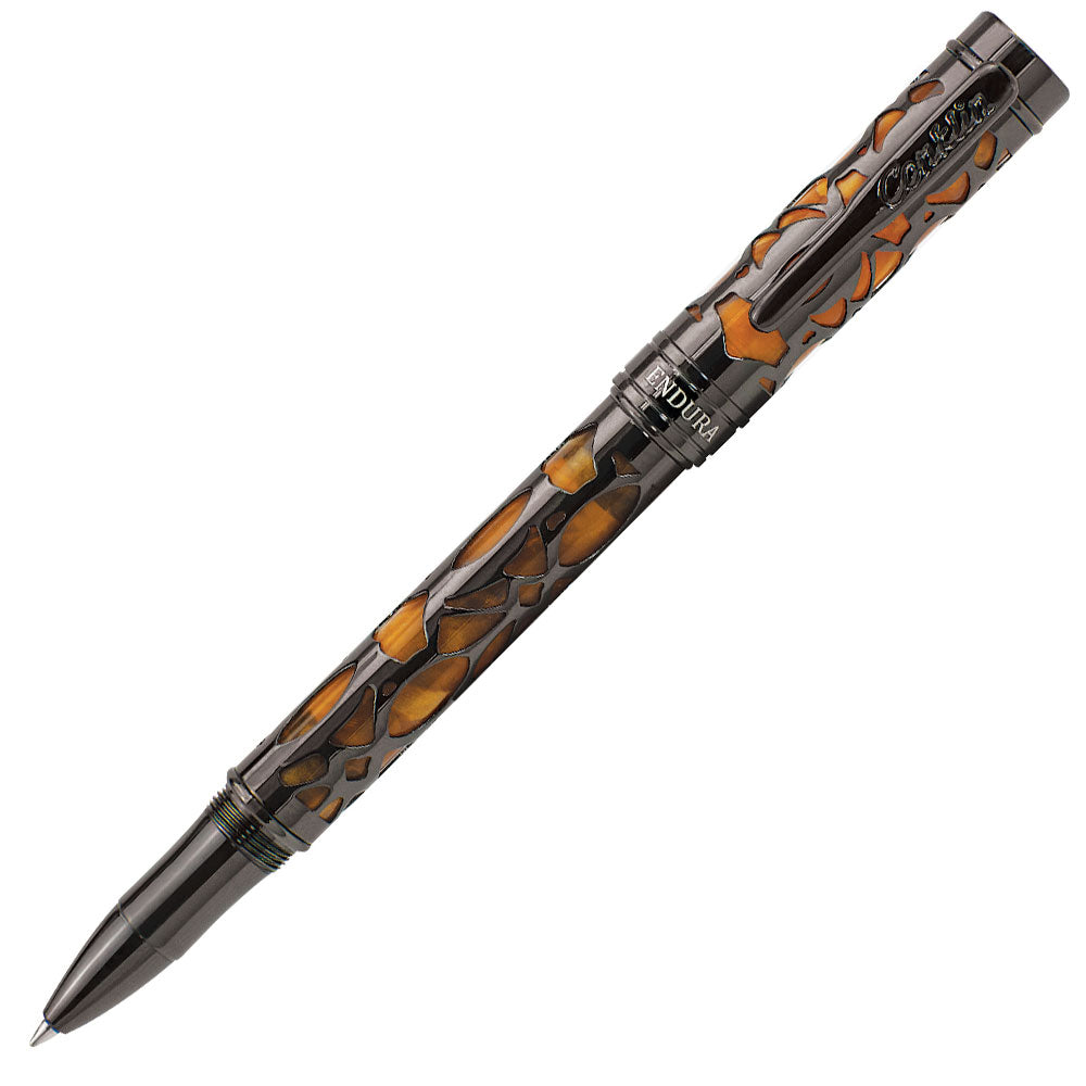 Conklin Endura Deco Crest Rollerball Pen - Orange Fountain Pen for Writing, Journaling & Gift Giving - Premium Office & School Supplies