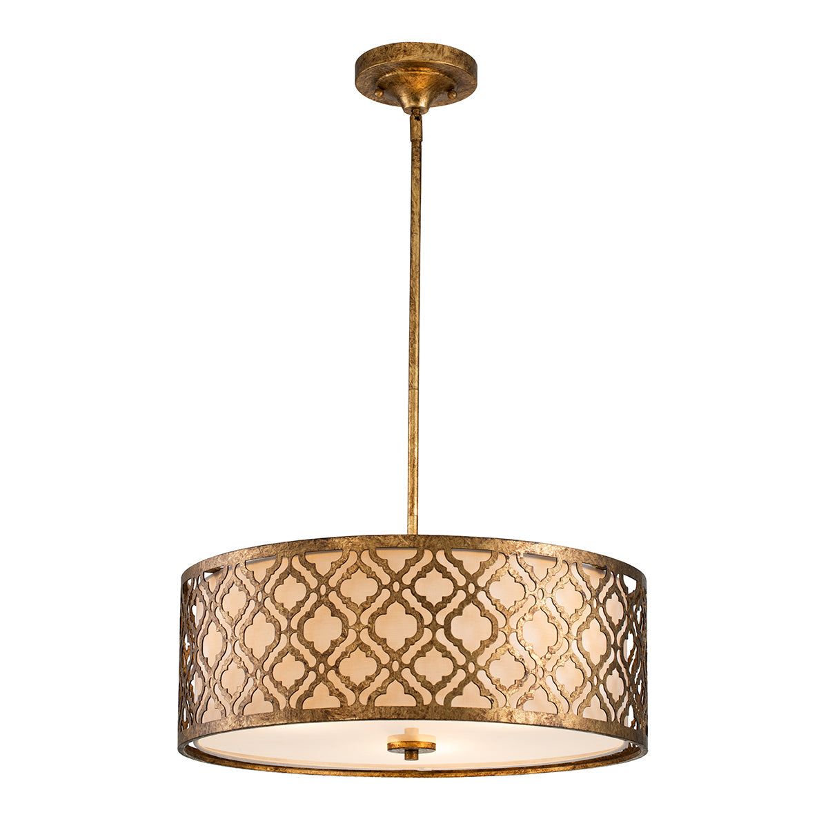 Arabella 2/3L Pendant Ceiling Light - Distressed Gold Finish Vintage Chandelier for Dining Room, Kitchen Island & Bedroom Lighting