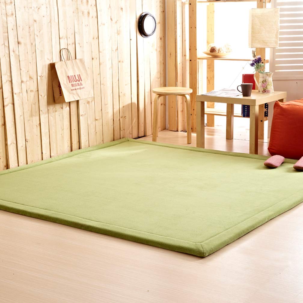 Premium Soft Coral Fleece Area Rug - 5.2'x7.5' Non-Slip Rectangular Carpet for Living Room, Bedroom, Nursery | Modern Moss Green Indoor/Outdoor Home Decor | Perfect for Kids Play Area, Cozy Spaces & High-Traffic Zones