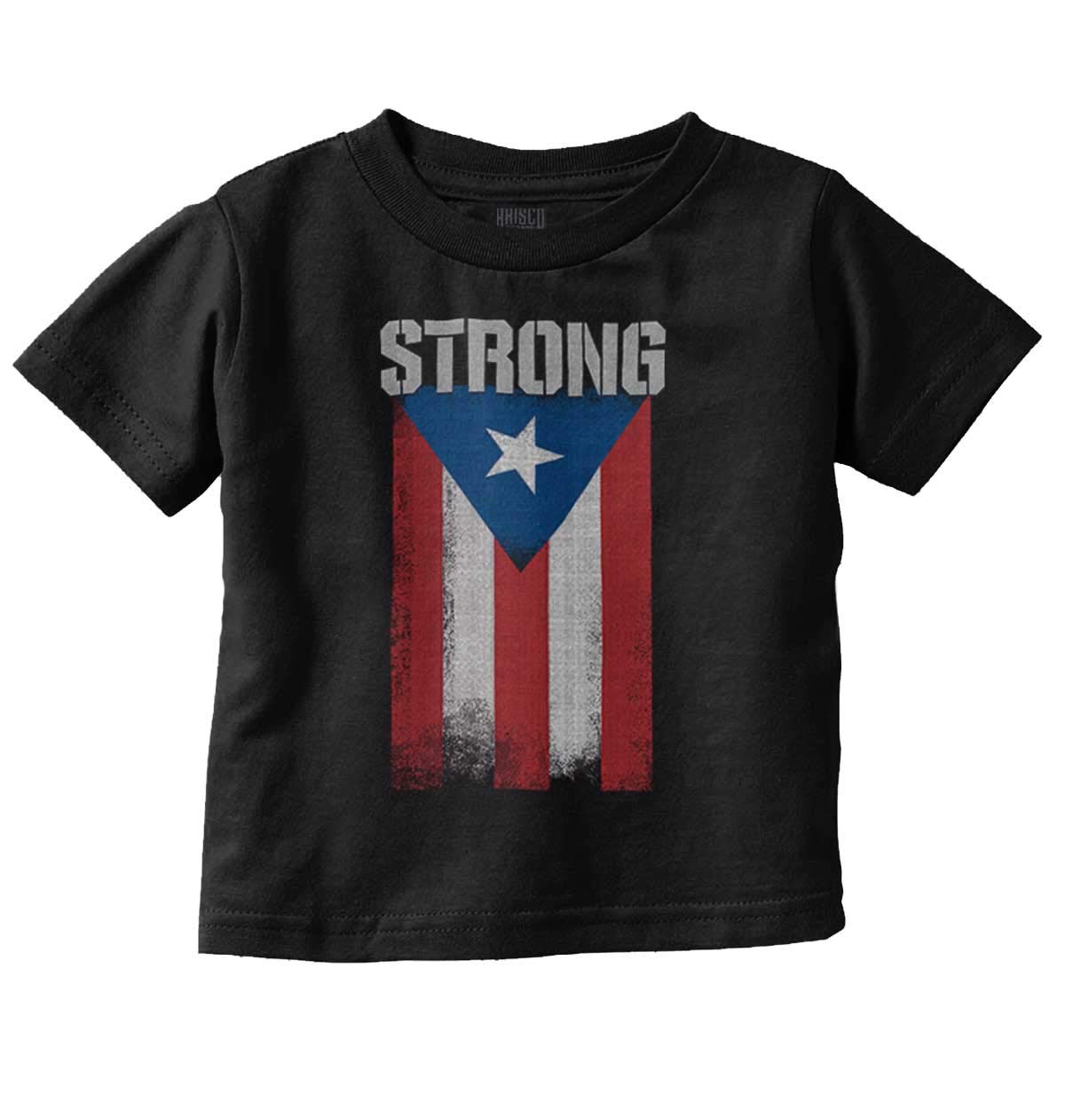 Brisco Brands Puerto Rican Pride Frayed PR Flag Toddler T-Shirt for Boys & Girls - Comfortable Patriotic Kids Tee for Festivals, Parades & Family Gatherings