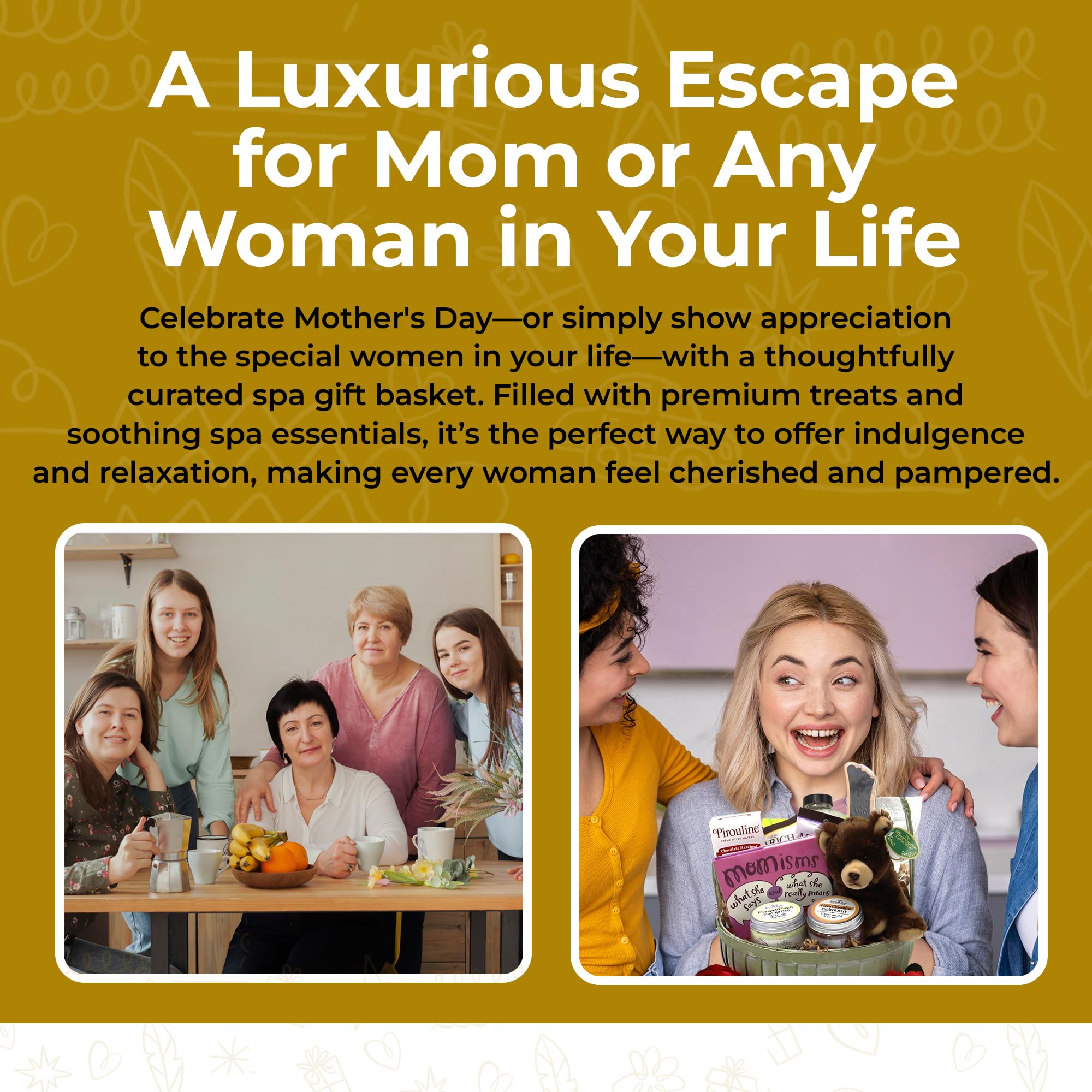 Happy Mother’s Day Gift Basket - Premium Spa Package for Women with Relaxation Essentials | Thoughtful Present for Mom, Birthday, Anniversary & Special Occasions | Ideal for Home Spa, Self-Care & Stress Relief