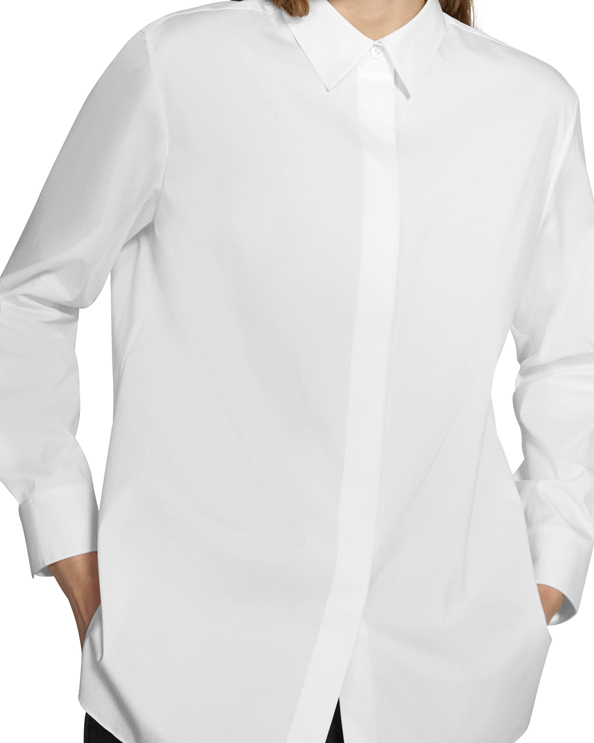Theory Women's Classic Button-Down Shirt | Tailored Oxford Dress Shirt for Office & Business | Professional Women's Workwear for Business Casual & Formal Occasions